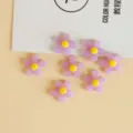 Cute flower acrylic loose beads DIY handmade necklace bracelet jewelry making accessories. - Purple