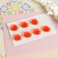Matte frosted tea rose resin cabochons DIY handmade jewelry earring accessories material. - Large Red