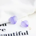 Purple heart shaped glitter beads for DIY jewelry making, ideal for earrings and accessories. - Heart / Purple