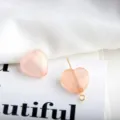 Pink glitter heart beads DIY jewelry making charms sweet cute accessories for earrings necklace - Heart / Pink