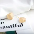 Champagne heart shape earring studs DIY jewelry crafting components and materials - Heart / Orange