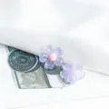 Lila Jelly Glitzer Harz Blume Ohrring DIY Zubehör, transluzente niedliche Blumen Cabochons. - Lila