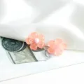 Jelly Harz Glitzer Blumen Ohrstecker DIY handgemachte Schmuck Accessoires niedliche rosa Anhänger. - Rosa