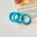 Bonbonfarbene sprühgefärbte Federring-Schlüsselanhänger 25mm DIY handgemachte Tasche Zubehör - Hellblau