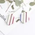 Ciondoli pentagono acrilico a righe DIY accessori per gioielli fatti a mano set - Bianco a Righe