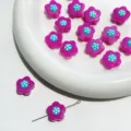 Sweet cute flower glass beads DIY handmade jewelry bracelet necklace earrings craft charm material - Violet Blue