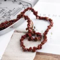 Red irregular chip stone beads loose strand for DIY handmade jewelry crafting design. - 10 Pieces/Pack / Red