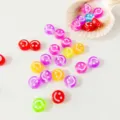 Perline acriliche smiley colorate perline piatte per bracciali collane gioielli fai da te. - Grande Confezione da 10 Pezzi (9mm) / Faccina Trasparente