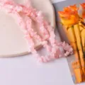 Filo di perle frantumate in acrilico rosa DIY per orecchini e gioielli dettaglio - Confezione da 10 Pezzi / Rosa