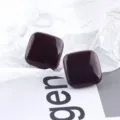 Cabochon in resina quadrati scuri componenti per orecchini fai da te materiali 2pz - Borgogna