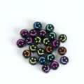 Perline piatte in acrilico con faccina sorridente colorata per gioielli fai da te 10pz - 10 Pezzi/Confezione / Sorriso Fluorescente