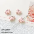 Dettaglio perle farfalla rosa, ciondolo fai da te in lega carina per bracciali e gioielli. - Farfalla Rosa / Rosa