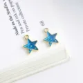 DIY legering ster geemailleerd bedels blauwe hanger voor handgemaakte sieraden accessoires - Kleine Sterren / 1 Stuk/Verpakking (9x12mm) / Blauw