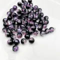 10mm Rissglas Perlen lila schwarz Farbverlauf lose Perlen fuer DIY Schmuckherstellung - Stil 01 / 8mm (10 Stück) / Schwarz