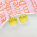 Cabochon in resina glitterata gialla trasparente, ideali per orecchini e custodie fai da te. - Giallo