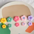 PVC colorful flower charms cute floral DIY accessories for handmade hair clips earrings 50pcs - 06# Large Flesh Pink Flower