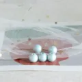 Light blue matte round resin acrylic beads for DIY handmade jewelry making and crafts accessories. - Blue