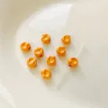 Orange fig-shaped alloy loose beads, 5x5mm DIY jewelry accessories for bracelet making. - Orange