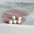 White matte round resin acrylic beads for DIY handmade jewelry accessories and crafts. - Gray