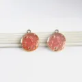 DIY legering sterrenbeeld Hangers bedels, oranje emaille ronde sieraden maken bevindingen. - Ronde Sterrenhemel / 1 Stuk (14x17mm) / Roze