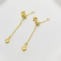 Verstelbare 18K vergulde verlengketting met hartbedel voor DIY sieraden maken! - Stijl 01 Hartenhanger Verlengketting / 1 Stuk Verpakking (62mm) / Echt Goud