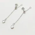 Zilveren verlengkabel ketting met hartje hanger DIY sieraden detail met 62mm lengte - Stijl 03 Hartenhanger Verlengketting / 1 Stuk Verpakking (62mm) / Platina