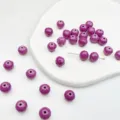 Perline rotonde in ceramica sfaccettate viola 9x10mm per gioielli fai da te bracciali - Perla Tonda Multi-Faccetta Viola