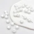 Perline rotonde multisfaccettate bianche 9x11mm fai da te braccialetto creazione gioielli - Perla Tonda Multi-Faccetta Bianca / 1 Pezzo (9x11mm) / Bianco