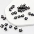 Perline di ceramica opaca cilindrica grigia fai da te braccialetto collana accessori 8x9mm - Grigio