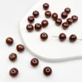 Perline rotonde in ceramica sfaccettate marroni per braccialetti collane fai da te - Perla Tonda Multi-Faccetta Marrone