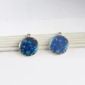 DIY Ster Sterrenbeeld Hanger Legering Geemailleerd Sieraden Maken Bedels Oorbellen - Ronde Sterrenhemel / 1 Stuk (14x17mm) / Blauw