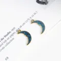 DIY legering druppel olie maan hangertje, blauwe hemelse bedel voor handgemaakte oorbellen sieraden. - Grote Maan / 1 Stuks/Verpakking (9x17mm) / Blauw