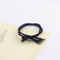 Black elastic hair tie with metal ends minimalist ponytail holder daily hair accessory 1pc - Style 7 / 5 Pieces/Pack
