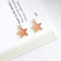 DIY handgemaakte ster hanger legering sieraden accessoires voor oren knutselmaterialen - Kleine Sterren / 1 Stuk/Verpakking (9x12mm) / Roze