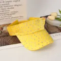 Summer rhinestone empty top cap women sun protection sun visor outdoor fashion baseball hat - Adjustable / Yellow