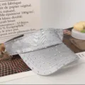 Detailed view of a silver rhinestone empty top hat, stylish summer sun protection visor cap for women. - Adjustable / Gray