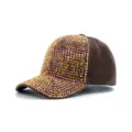 Detailed shot of sparkling rhinestone baseball cap, premium crystal embellishment texture close-up. - Adjustable / Brown