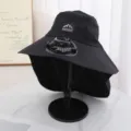 Solar powered fan sun hat for men outdoor hiking wide brim cooling UV protection cap - Single Hat Only (Without Fan) / Black