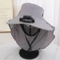 Chapeau de pêcheur anti-UV d'été avec ventilateur USB et protège-nuque pour la randonnée. - Chapeau Unique (Sans Ventilateur) / Gris clair