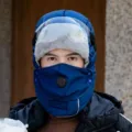 Bonnet aviateur chaud et coupe-vent hivernal avec lunettes de protection et masque facial. - Chapeau Seul / Bleu marine