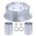 Afrikanischer ethnischer Stil übertriebene metallische Choker Halskette Armbänder Ohrringe - Silber 4-Teiliges Set