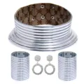 Uebertriebenes Metall Choker Halsband 4-Teilig Set mit ethnischem afrikanischem Stil Ohrringen. - Gemustertes Stoff Silber Vierteiliges Set