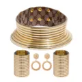 Uebertriebenes goldenes Metall Choker Halskette Armband Ohrringe 4-teiliges Schmuck Set - Gemustertes Stoff Gold Vierteiliges Set