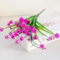 Fleurs artificielles bouquet violet plante plastique fausse fleur deco bureau maison - Rose rouge