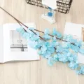 Branche de fleur de cerisier artificielle bleue pour mariage fête et déco de maison - Bleu