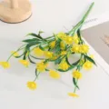 Artificial five-forked yellow daisy bouquet for home decor, mall window and flower arrangement. - Yellow