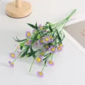 Bouquet de marguerites violettes artificielles fausses fleurs pour décoration d'intérieur. - Violet