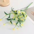 Bouquet de fleurs de marguerites artificielles à cinq fourches fausse plante déco. - Light jaune