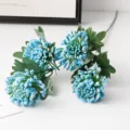 Branches de fleurs en mousse de fruit milan bleu artificiel pour décoration de maison. - Bleu