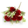 Details of European simulation 6-head red carnation bouquet for wedding decoration and gifts. - Red